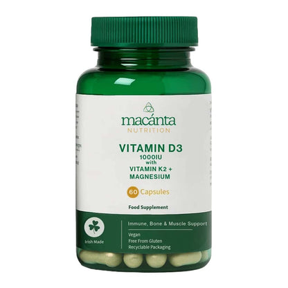 Macanta Nutrition Vitamin D3 1000IU with Vitamin K2 and Magnesium capsules