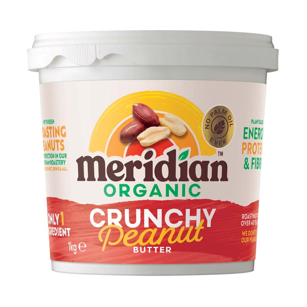 Meridian Organic Crunchy Peanut Butter in a 1kg