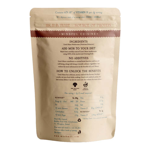 Mush Mor Lions Mane Mushroom label