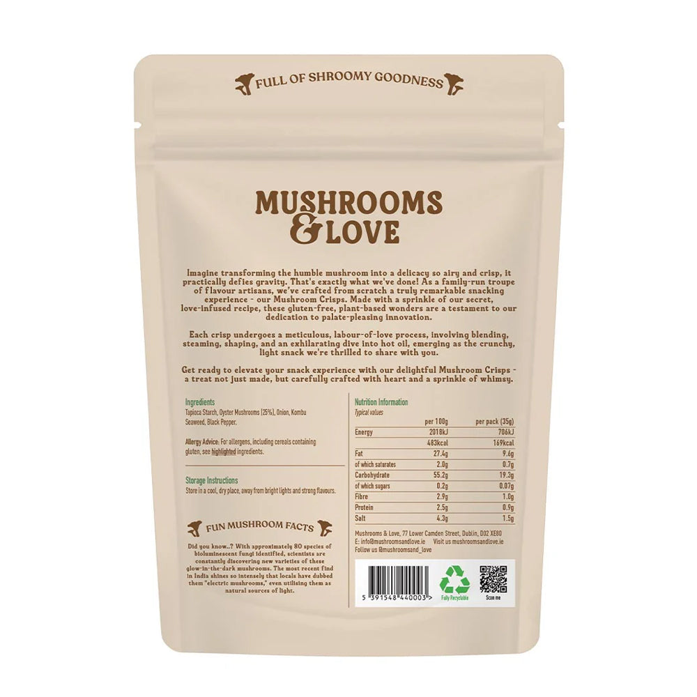 Mushrooms &amp; Love Seavoury Mushroom Crisps