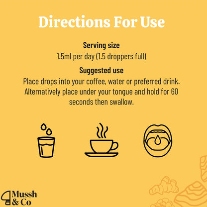 Mussh &amp; Co Chaga Defence Drops With Turmeric &amp; Black Pepper