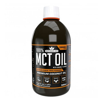 bottle of Natures Aid 100% Caramel Pure MCT Oil