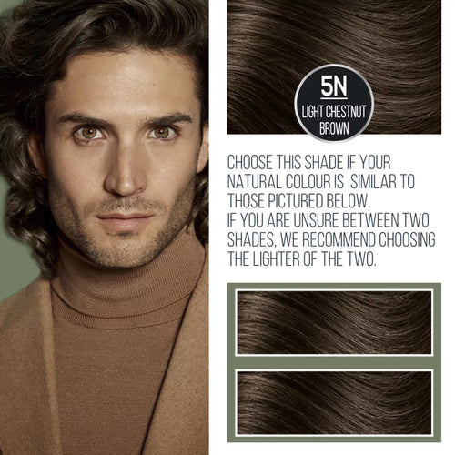 Naturtint Men Permanent Hair Colour Gel 5N Light Chestnut Brown colour swab