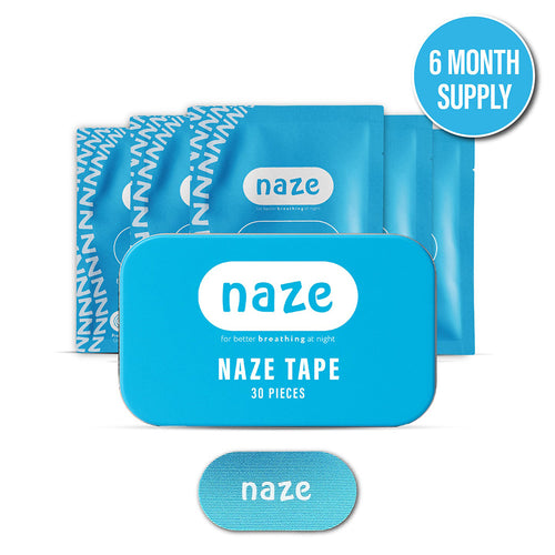 Blue Naze nasal spray tape packaging.