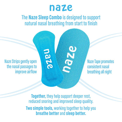 Naze sleep combo product with text explaining its benefits on a white background