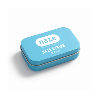 Blue tin box of Naze nose strips.