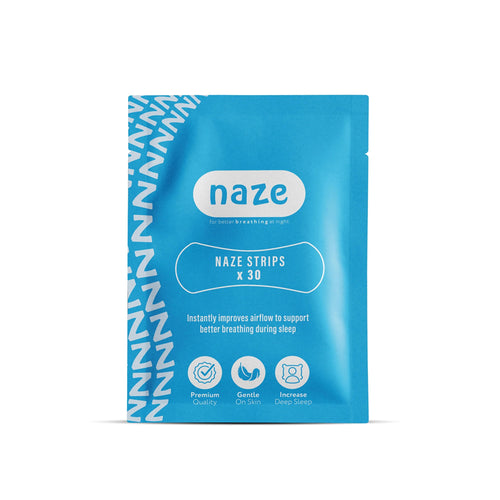Blue package of naze strips with white text on a white background