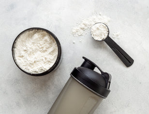 New in fitness, sports protein powder and bottle
