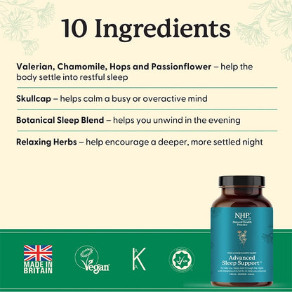 NHP Advanced Sleep Support 60 Capsules Ingredients
