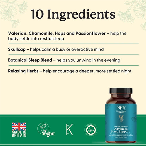 NHP Advanced Sleep Support 60 Capsules Ingredients