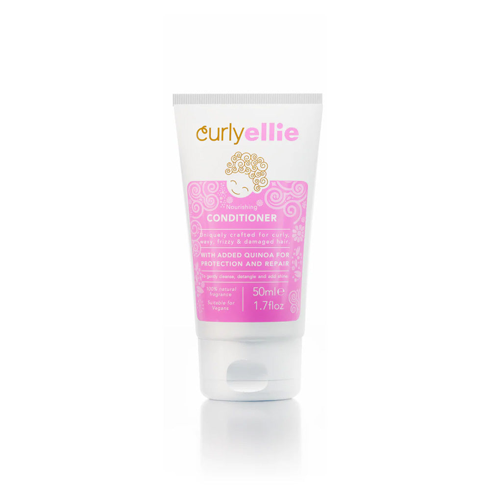 Curly Ellie conditioner bottle on a white background