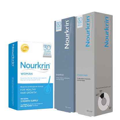 Nourkrin Woman Hair Growth Programme Kit - 3 Month Supply with Shampoo &amp; Conditioner