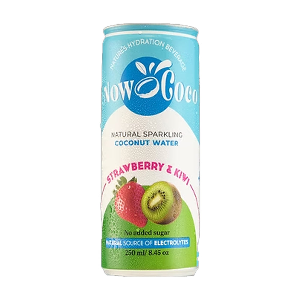 Now. Coco Raspberry Now Coco Strawberry and Kiwi Sparkling Coconut Water