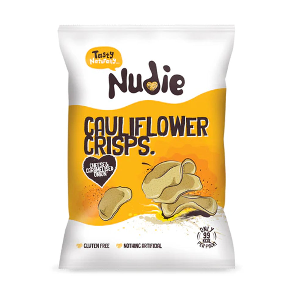 Nudie Snacks Cauliflower Crisps Cheese &amp; Caramelised Onion