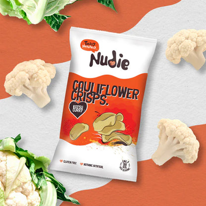 Nudie Snacks Cauliflower Crisps Katsu Curry Share Bag