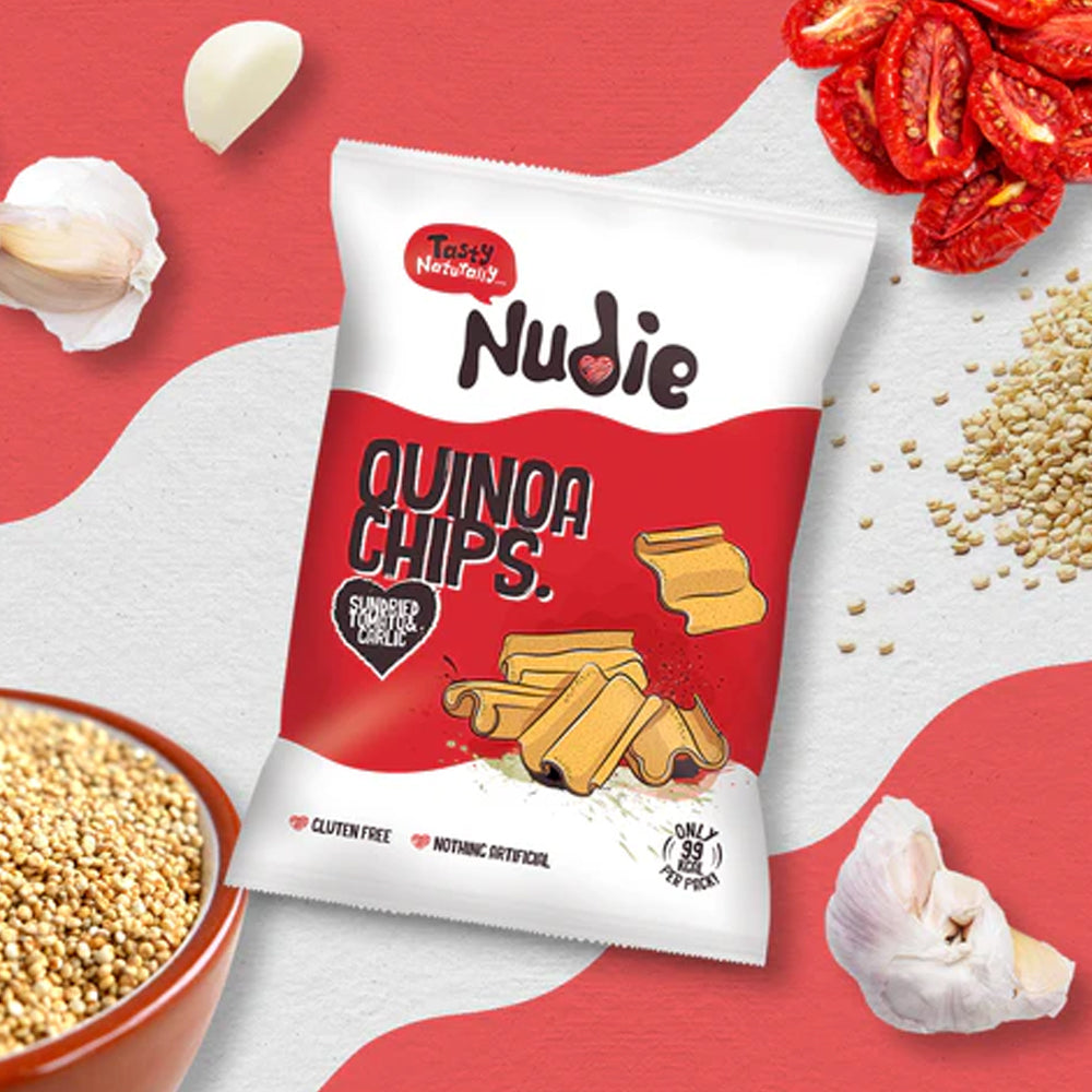 Nudie Snacks Quinoa Chips Sundried Tomato &amp; Garlic