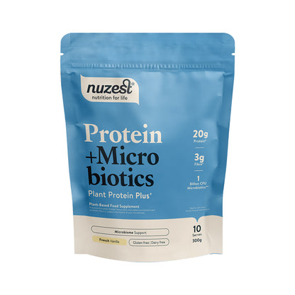 Nuzest Protein &amp; Microbiotics Plant Protein Plus+ French Vanilla