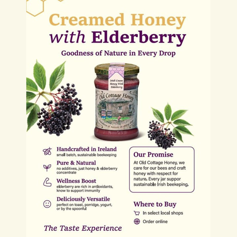 Old Cottage Honey Irish Cream Honey with Elderberry