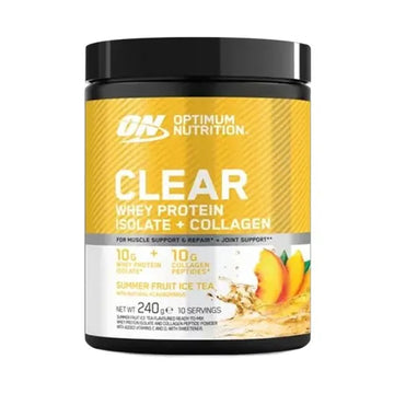 Optimum Nutrition Clear Whey Protein Isolate + Collagen Summer Fruit Ice Tea