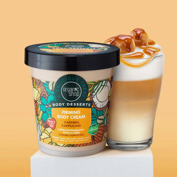Organic Shop Body Desserts Caramel Cappuccino Firming Body Cream with coffee