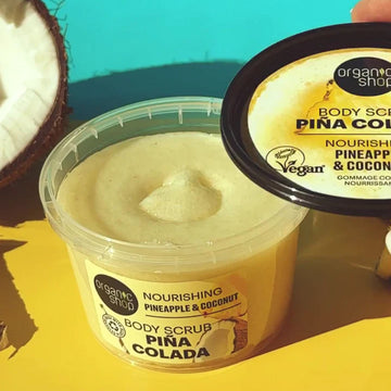 Organic Shop Nourishing Pina Colada Body Scrub with fresh coconut