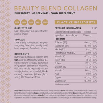 Plent Beauty Blend Collagen Elderberry contents