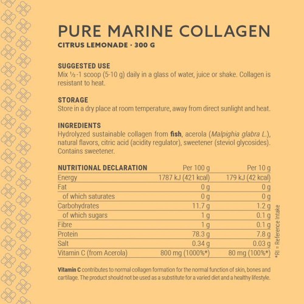 Plent Pure Marine Collagen Citrus Lemonade contents