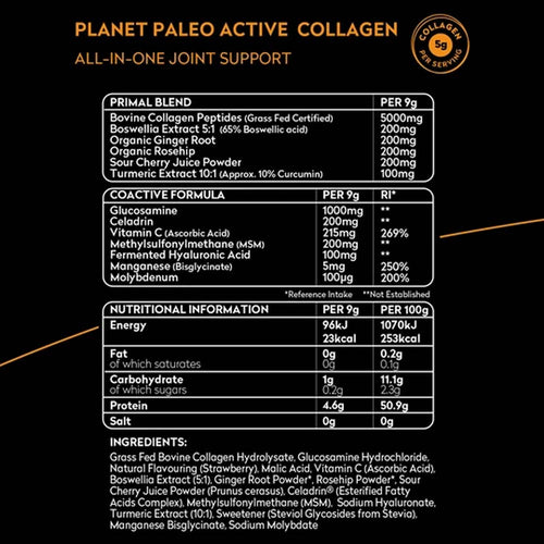 Planet Paleo Active Collagen ingredients