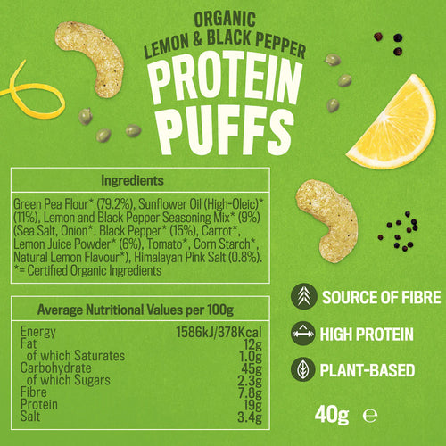 Profusion Organic Protein Puffs - Lemon & Black Pepper