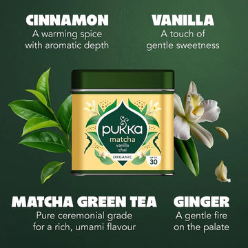 Pukka Organic Vanilla Chai Matcha flavour