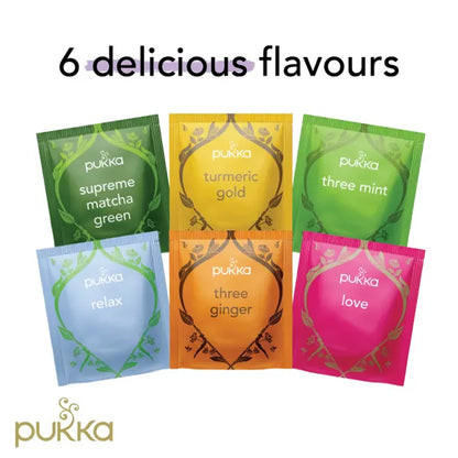 Pukka Workday Wellness Tea Selection flavours
