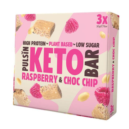 Pulsin Raspberry &amp; Choc Chip Keto Bar multipack