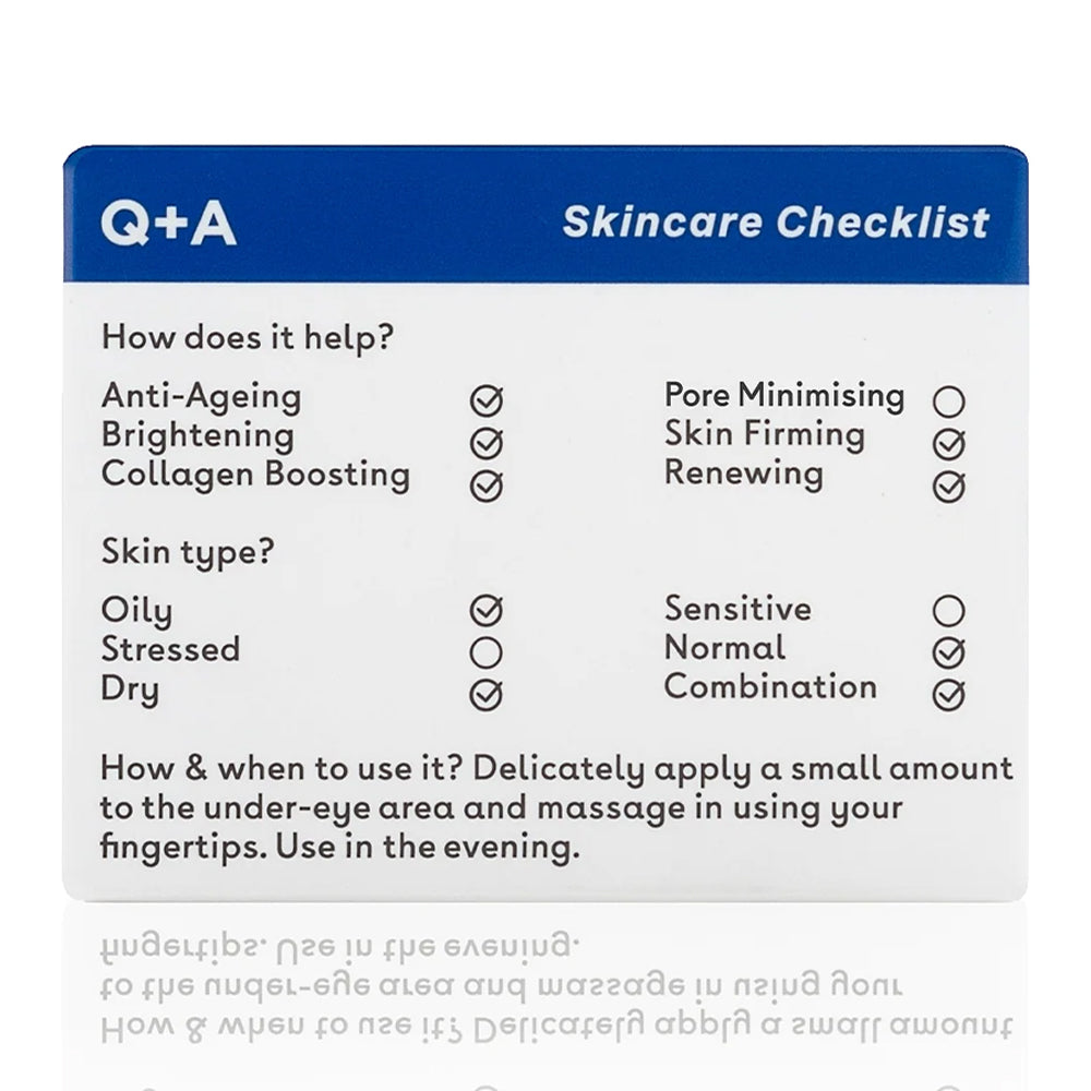 Skincare checklist with Q&amp;A format on a white background