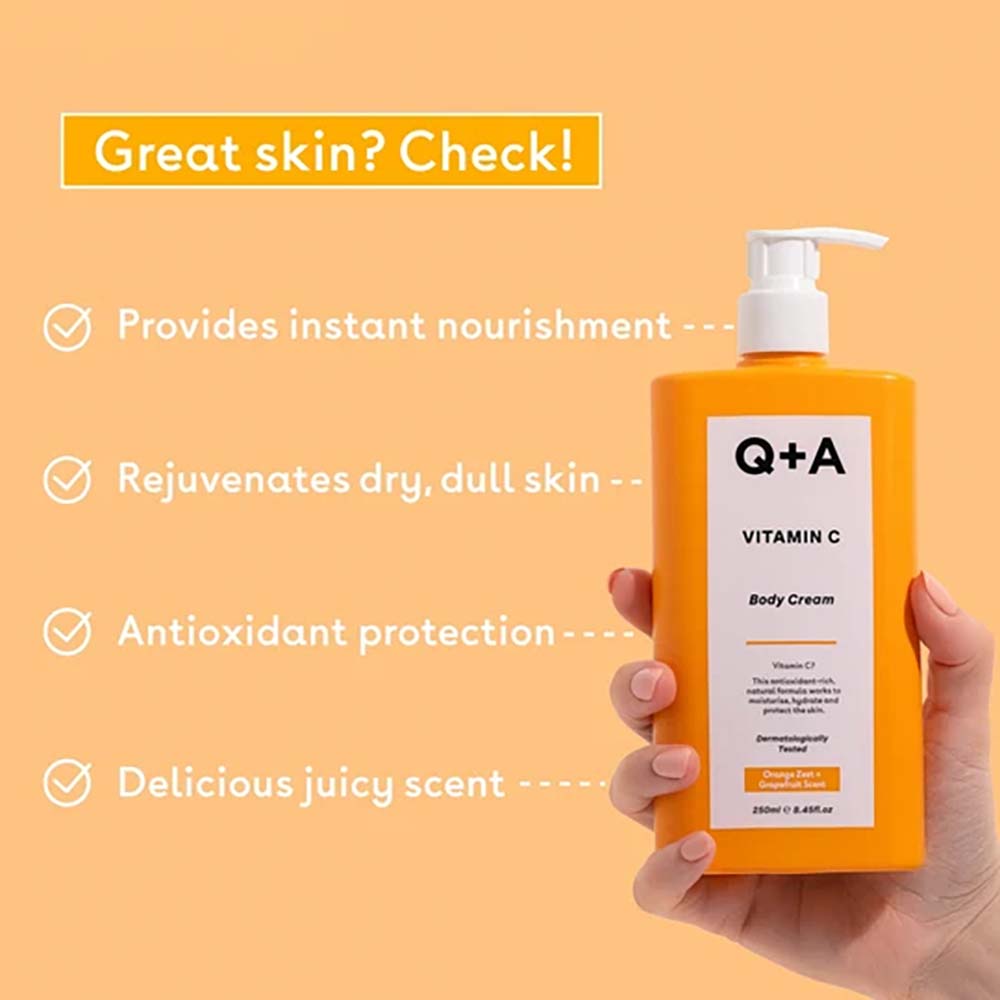 Q+A Vitamin C Body Cream features