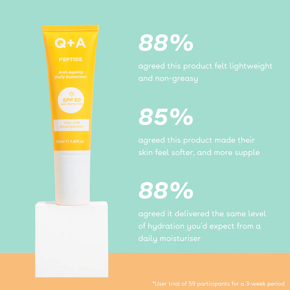 Q+A Peptide SPF 50 Anti-Ageing Daily Sunscreen