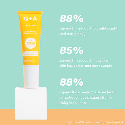 Q+A Peptide SPF 50 Anti-Ageing Daily Sunscreen