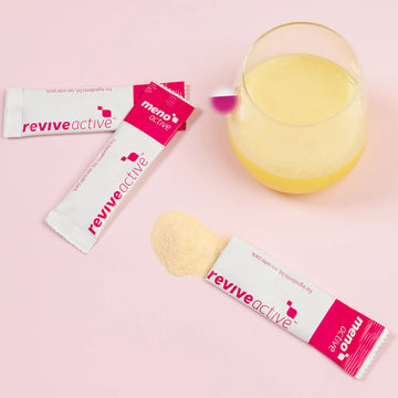 Revive Meno Active sachets and glass