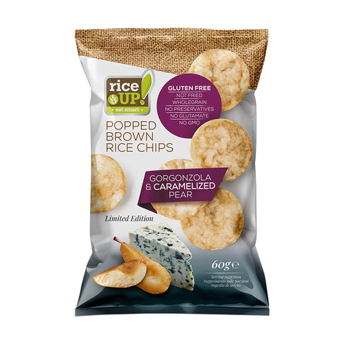 Rice Up Gorgonzola & Caramelised Pear Popped Brown Rice Chips