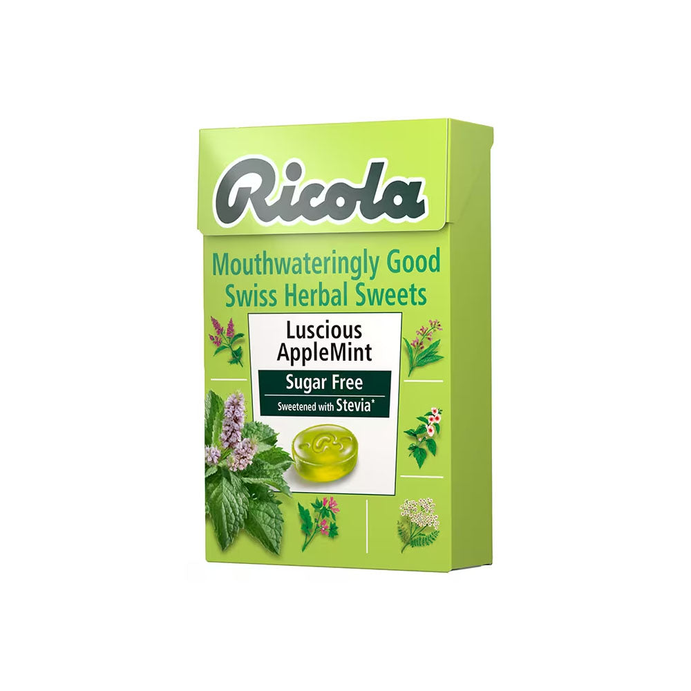 Ricola Swiss Luscious Apple Mint Herbal Sweets Sugar Free 45g