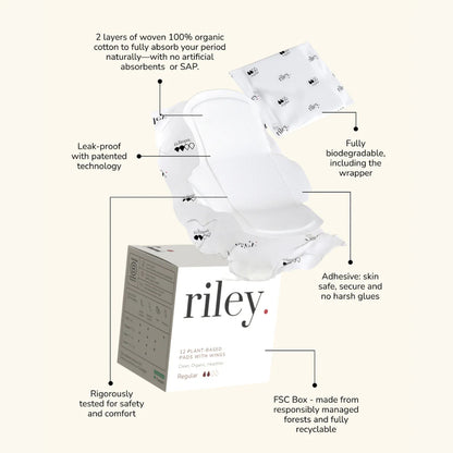 White period product with packaging labeled &