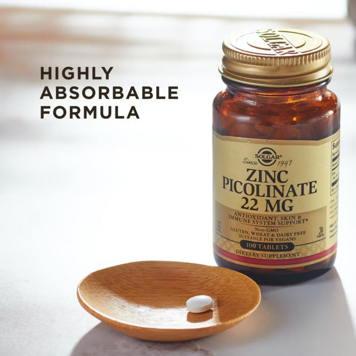 Solgar Zinc Picolinate 22mg 100 Tablets