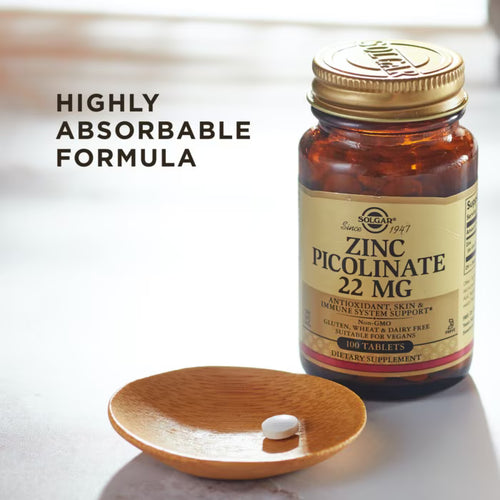 Solgar Zinc Picolinate 22mg 100 Tablets