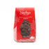 Festive red box of Skelligs Chocolate Milk Chocolate Santa, decorated with white snowflake illustrations and featuring a molded milk chocolate Santa figure.