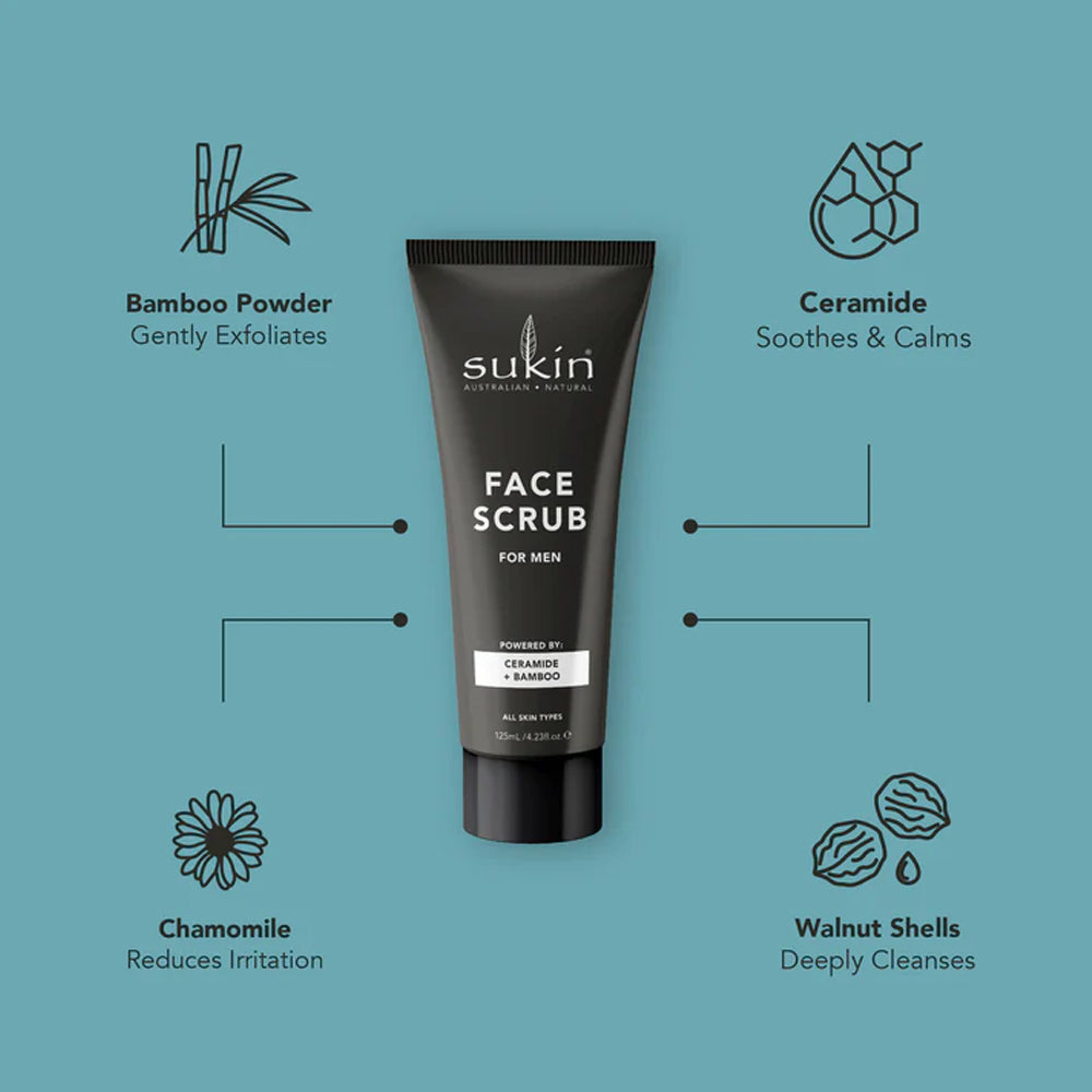 Sukin For Men Face Scrub - Evergreen Healthfoods