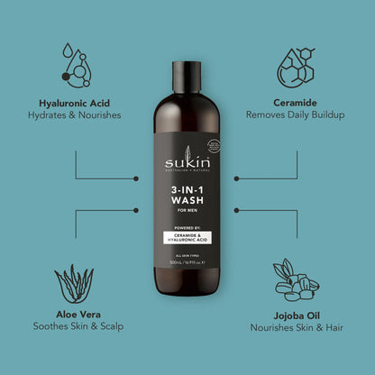 Sukin 3-in-1 Wash For Men