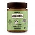 Jar of crunchy Sunfly sunflower seed butter with a green label on a white background