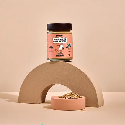 A jar of Smooth Sunfly Sunflower Seed Butter 