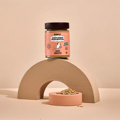 A jar of Smooth Sunfly Sunflower Seed Butter 