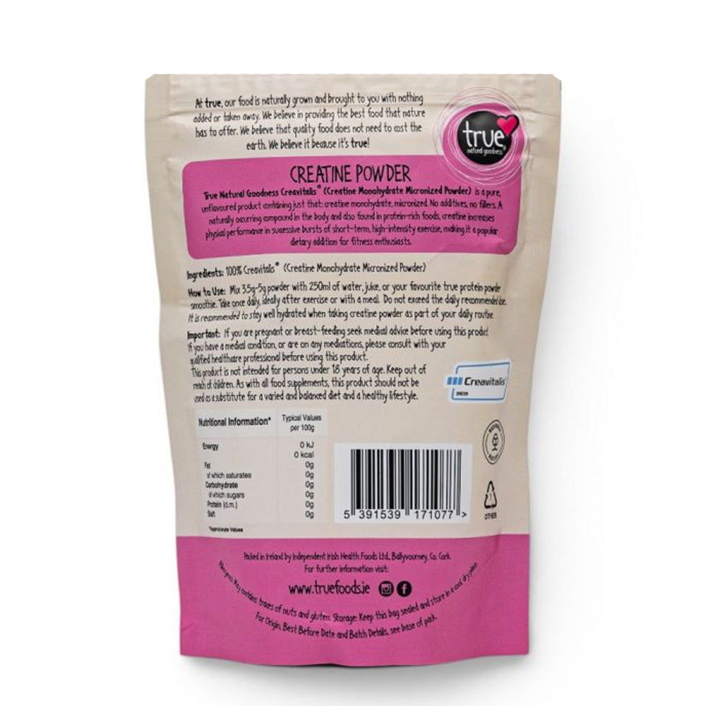 Back view of a True Food supplement package with text and branding.