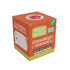 A cube-shaped box of Treat Yo Self Strawberry Gummies, featuring a bright orange and lime green design with white text and small strawberry illustrations.